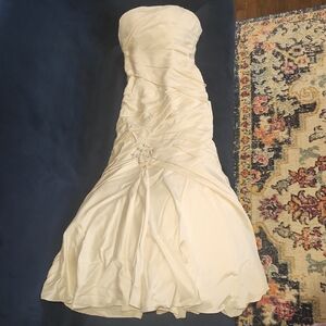 David's Bridal Cream Strapless Mermaid "Casablanca" Wedding Dress